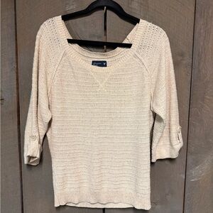American Eagle Outfitters Cream Scoop Neck Sweater